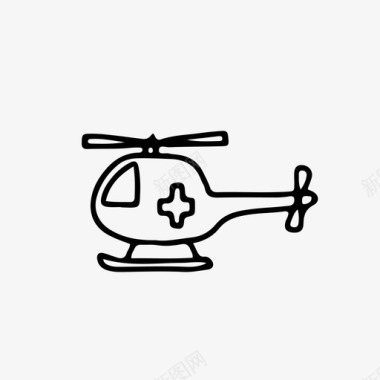 创伤直升机救护车医生图标图标