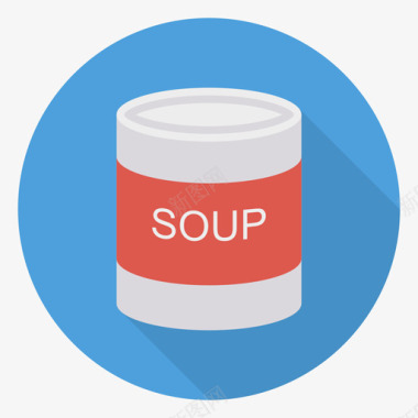 汤食品和饮料30圆形图标图标