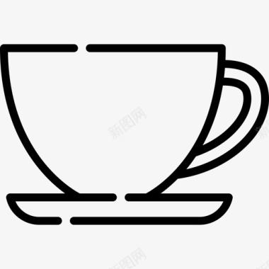 咖啡杯家用器具17线性图标图标