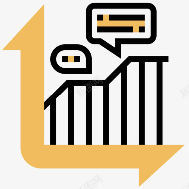 黄色群众图表敏捷方法3黄色阴影图标图标