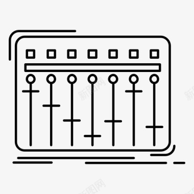 音响矢量控制台dj混音器图标图标