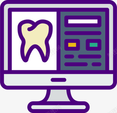 牙牙齿牙齿牙科学10线颜色图标图标