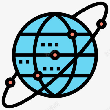 地球环境地球网格众筹42线性颜色图标图标