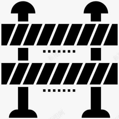 路障施工护栏道路护栏图标图标