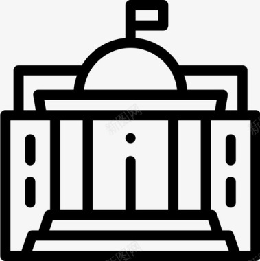 政府城市50直线图标图标