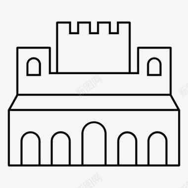 阿尔罕布拉格拉纳达建筑欧洲旅游图标图标