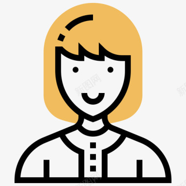 种植技术3图标技术员职业女性3黄影图标图标