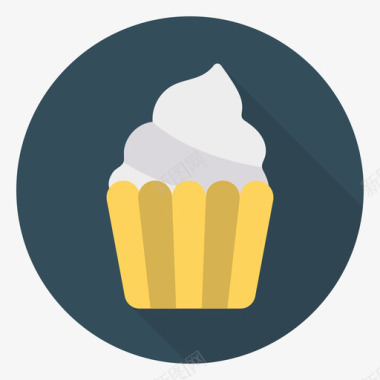 圆形蛋糕纸杯蛋糕食品和饮料30圆形图标图标
