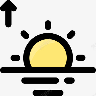 日出日出天气298线性颜色图标图标