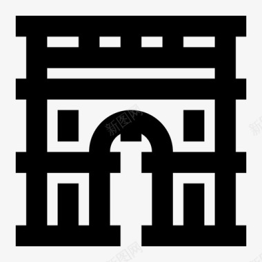 凯旋门建筑法国图标图标