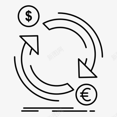 网络金融交换转换货币图标图标