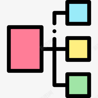 流程图信息图元素8线性颜色图标图标