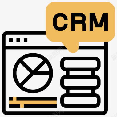 CRM客户关系管理8黄影图标图标