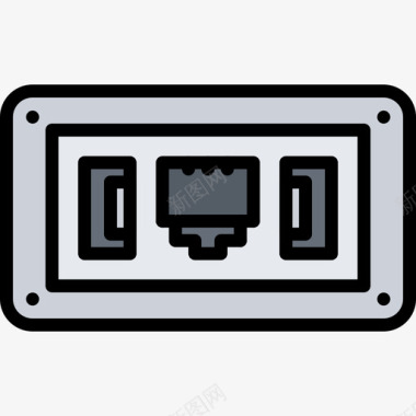 彩色牛头标志插座电工9彩色图标图标