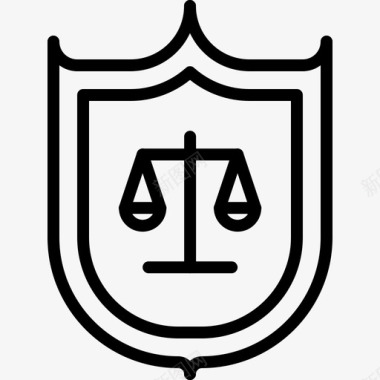 保护法庭法律图标图标
