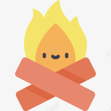 柴火烟熏柴火夏令营9公寓图标图标