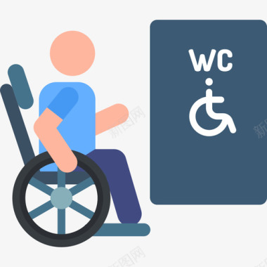 卫生间残疾人援助11彩色图标图标