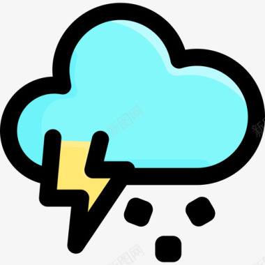 雷雨图标雷雨天气298线性颜色图标图标