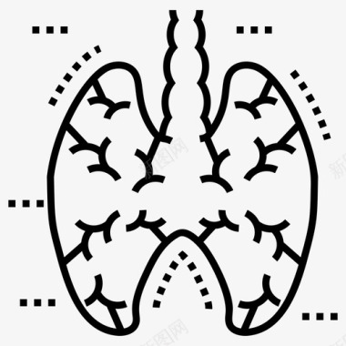 生物人体肺身体部位人体生物学图标图标