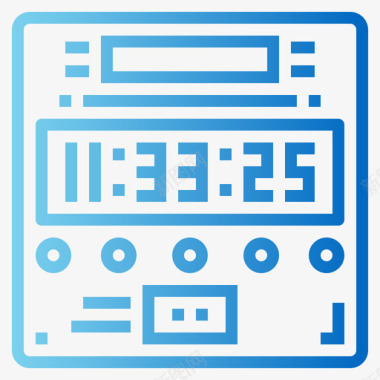 时钟无数字数字时钟手表12渐变图标图标