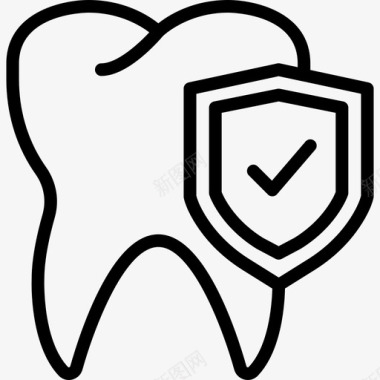 简洁牙齿标识牙齿牙科学11线形图标图标