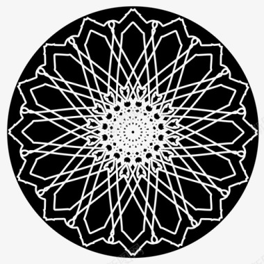 装饰艺术抽象花伊斯兰艺术曼陀罗图标图标