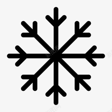 雪花冰晶冷冻冷藏冰箱图标图标