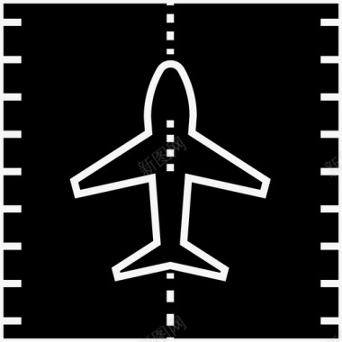 飞机跑道航空起飞图标图标