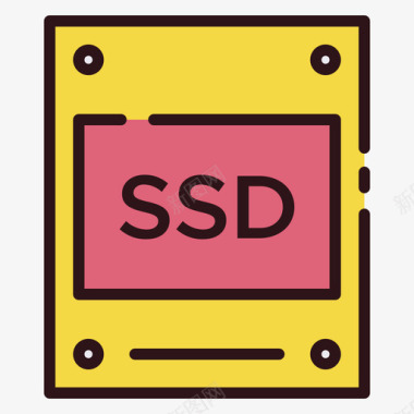 ssdSsd驱动器硬件44线性彩色图标图标