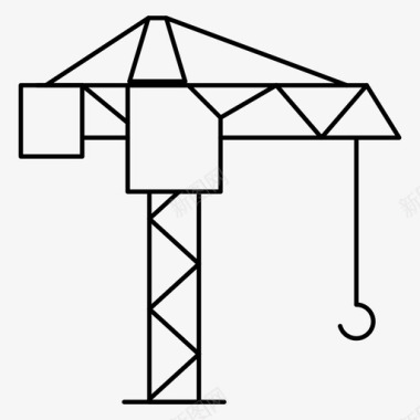 建筑施工起重机建筑施工图标图标