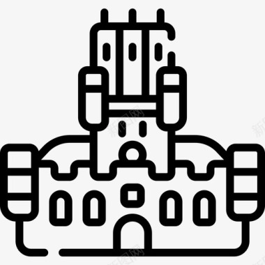 Belfry比利时线性图标图标