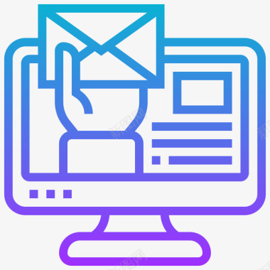 水墨数字8免扣电子邮件数字经济8梯度图标图标