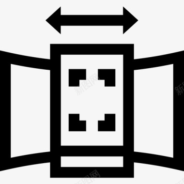 全景游全景虚拟现实72线性图标图标