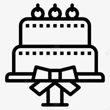 蛋糕蝴蝶结礼物图标图标