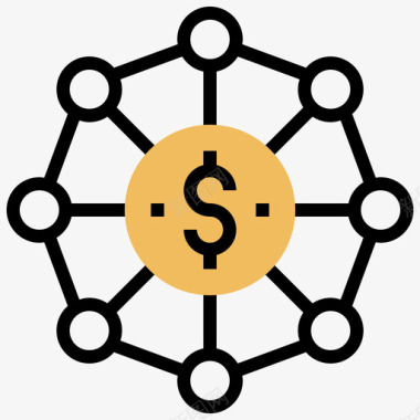 科技金融图表区块链金融科技4黄影图标图标