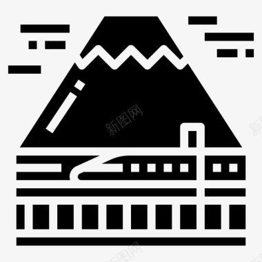 富士山日本山山水图标图标