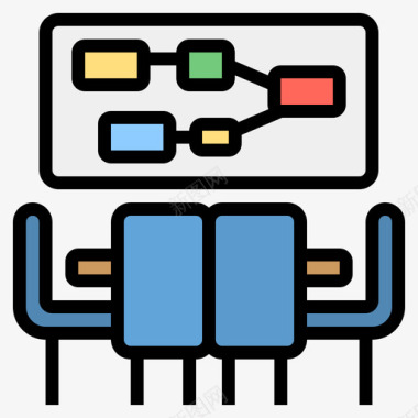 会议手册会议工作日2线条颜色图标图标