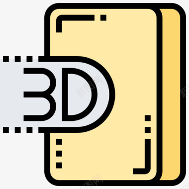 电视3D3d虚拟现实77线性彩色图标图标