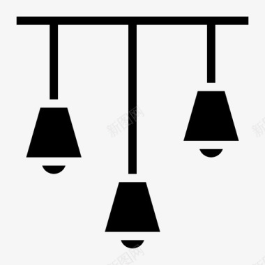 单头小吊灯吊灯家用电器19字形图标图标