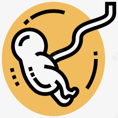 胎儿健康检查3黄色阴影图标图标