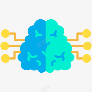 最强大脑大脑机器人11扁平图标图标