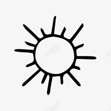 太阳涂鸦素描图标图标