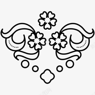 维多利亚风格花卉框架图标图标