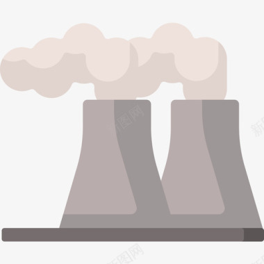 发电发电厂气候变化18平坦图标图标