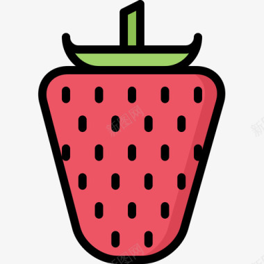 草莓水果和蔬菜41彩色图标图标