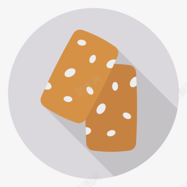 饼干食品和饮料30圆形图标图标