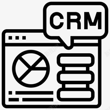客户关系CRM客户关系管理4线性图标图标
