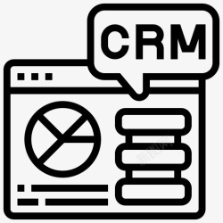 客户关系CRM客户关系管理4线性图标高清图片