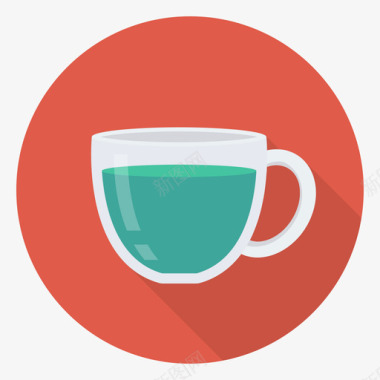 茶杯健康健身1圆形图标图标
