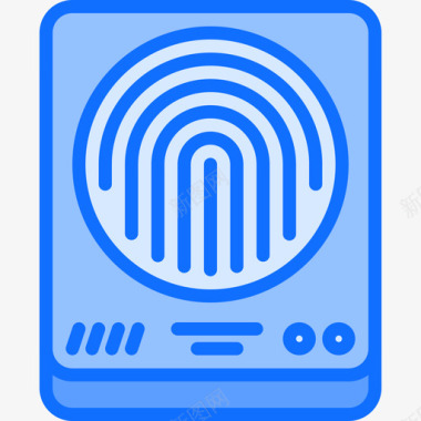 指纹数据保护34蓝色图标图标